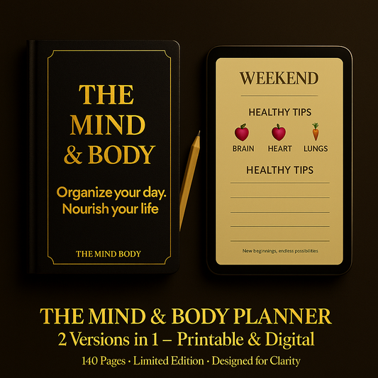 The Mind & Body Planner 2026 | Digital And Printable Planner | 140 Pages | Daily, Weekly - Monthly Organization | Limited Edition