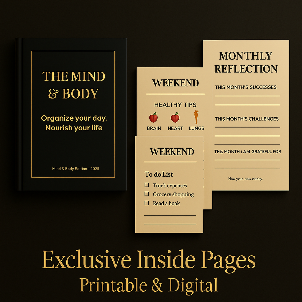 The Mind & Body Planner 2026 | Digital And Printable Planner | 140 Pages | Daily, Weekly - Monthly Organization | Limited Edition